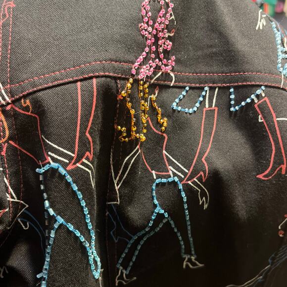 Vtg Vanity Collection Beaded Deco Pop Art Jacket Women’s L Fashionista Kitschy - Picture 4 of 6